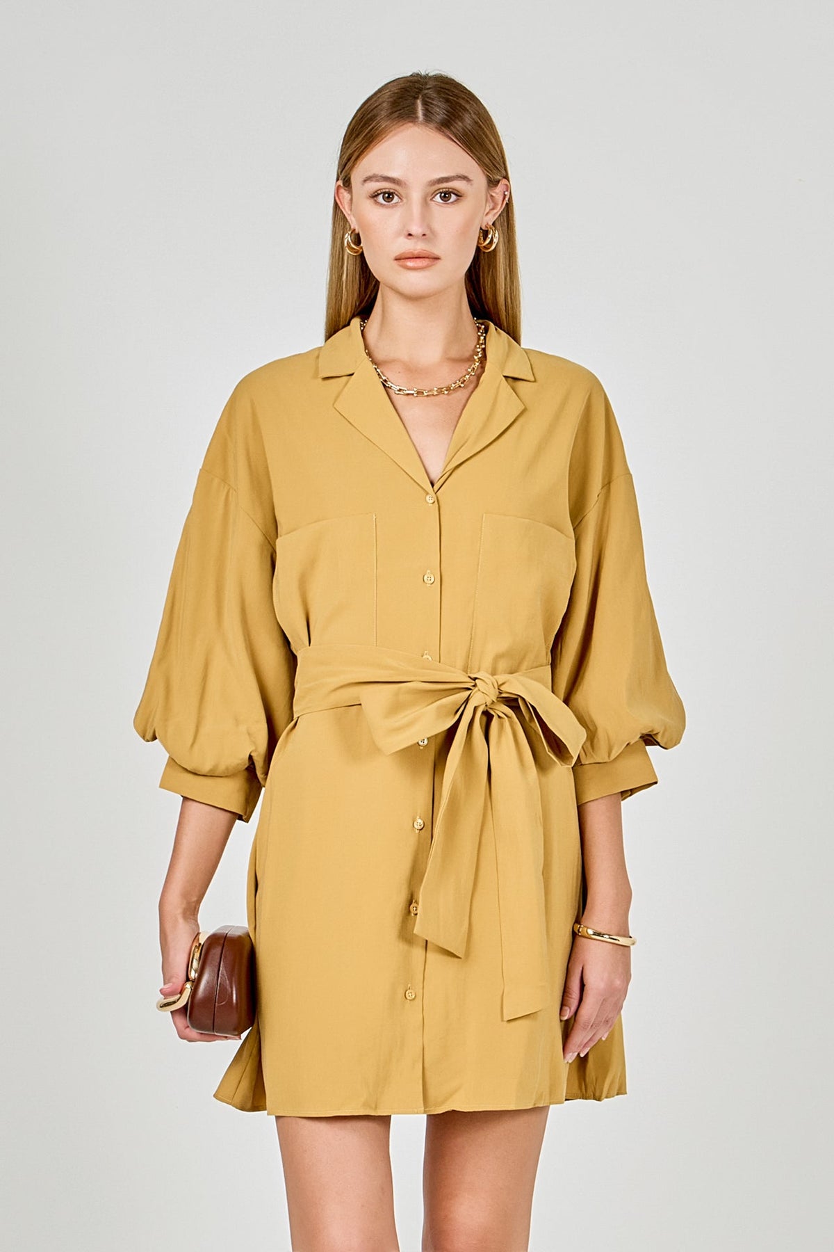 Endless Rose Discount | Belted Mini Shirt Dress