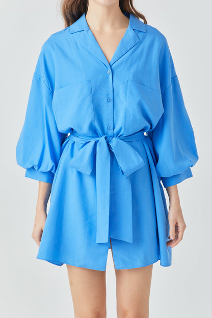 Endless Rose Discount | Belted Mini Shirt Dress