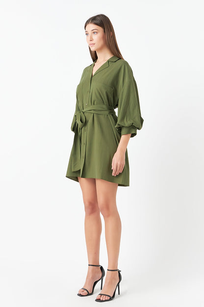 Endless Rose Discount | Belted Mini Shirt Dress