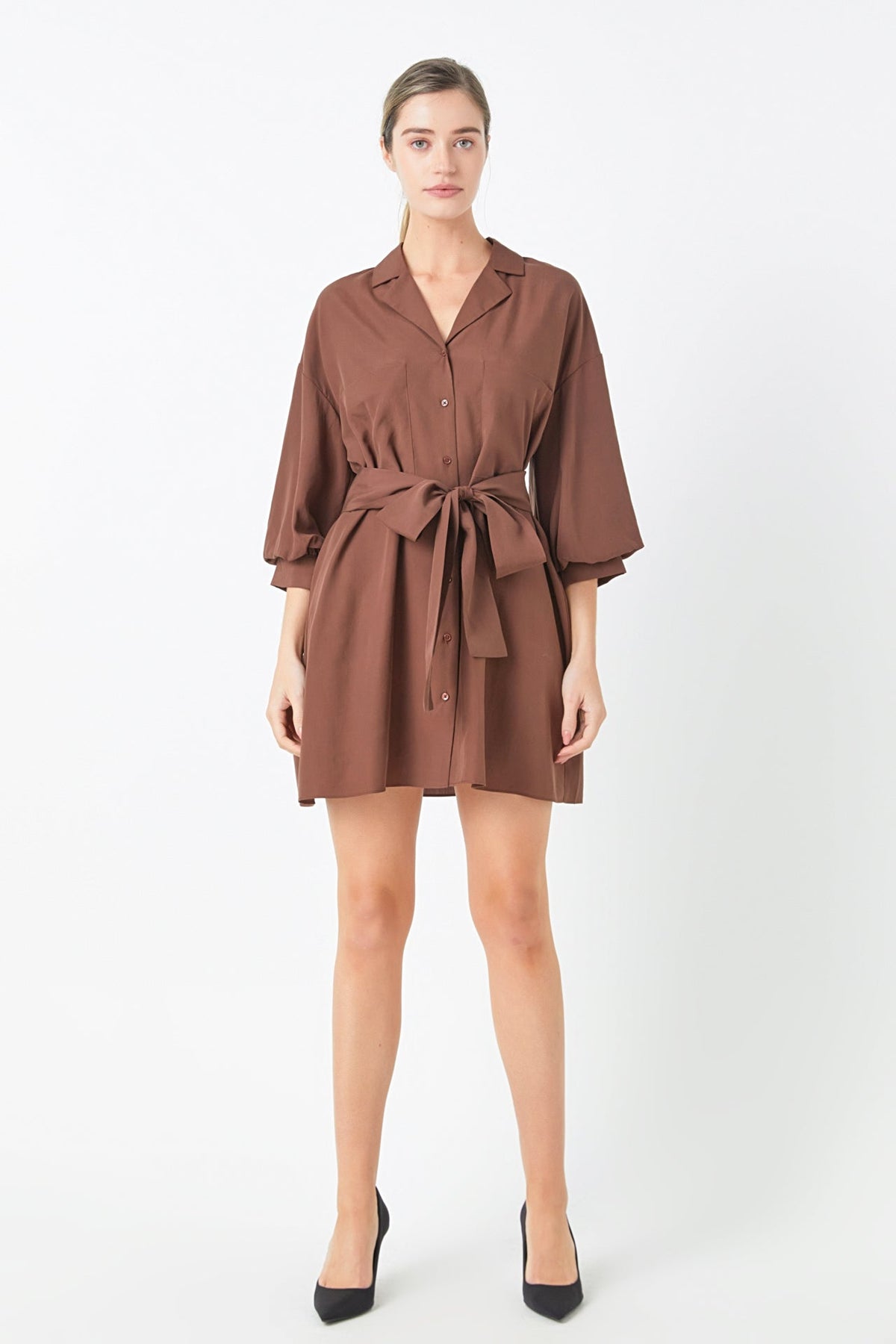 Endless Rose Discount | Belted Mini Shirt Dress