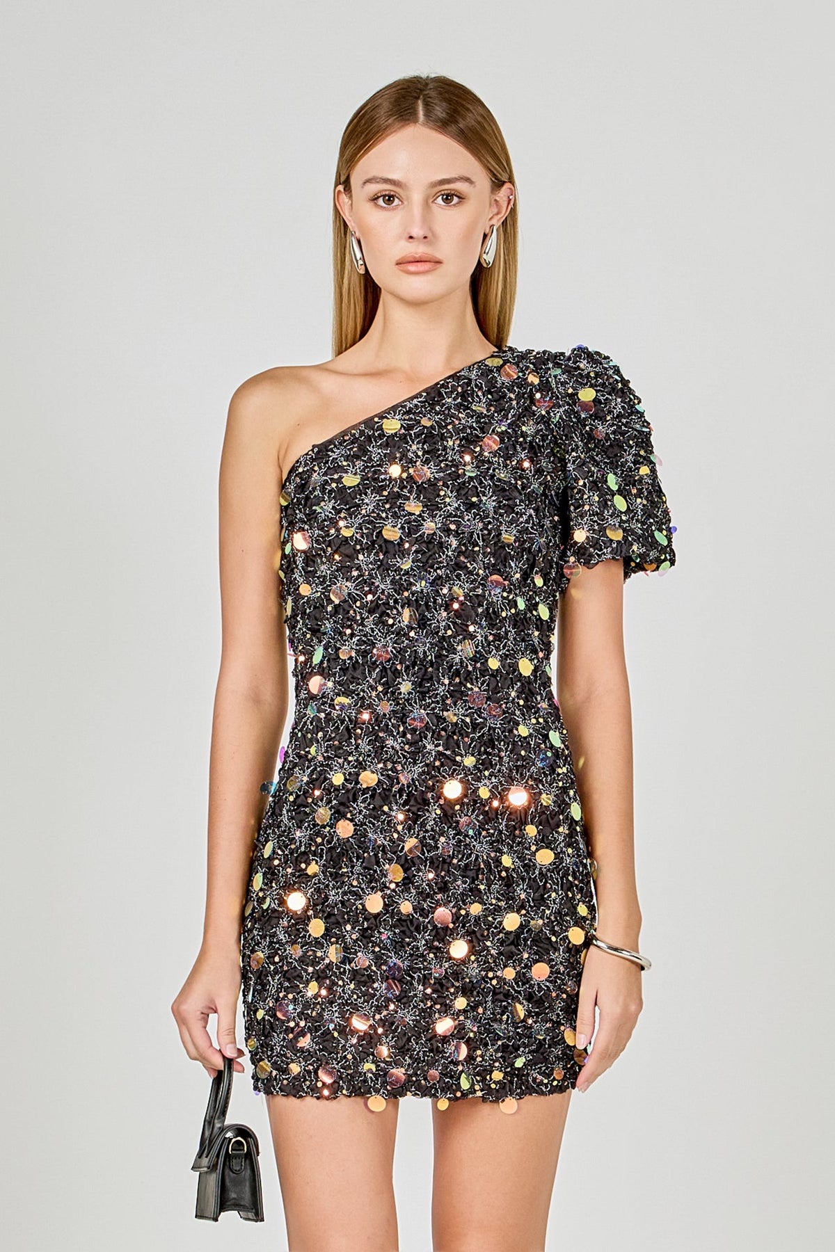 Endless Rose Recommended | Premium One-Shoulder Sequin Mini Dress