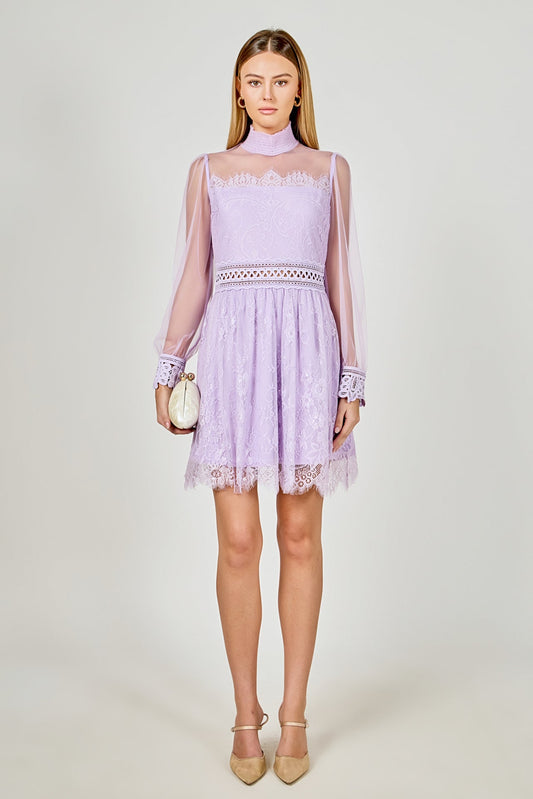 Endless Rose Top Pick | Long Sleeve Lace Mini Dress