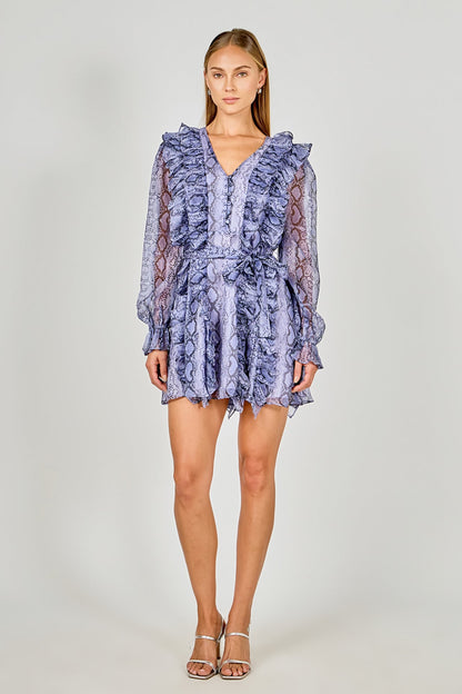 Endless Rose Best Price | Button Down Long Sleeve Ruffled Mini Dress