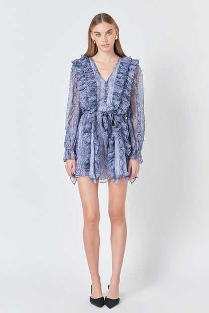 Endless Rose Best Price | Button Down Long Sleeve Ruffled Mini Dress
