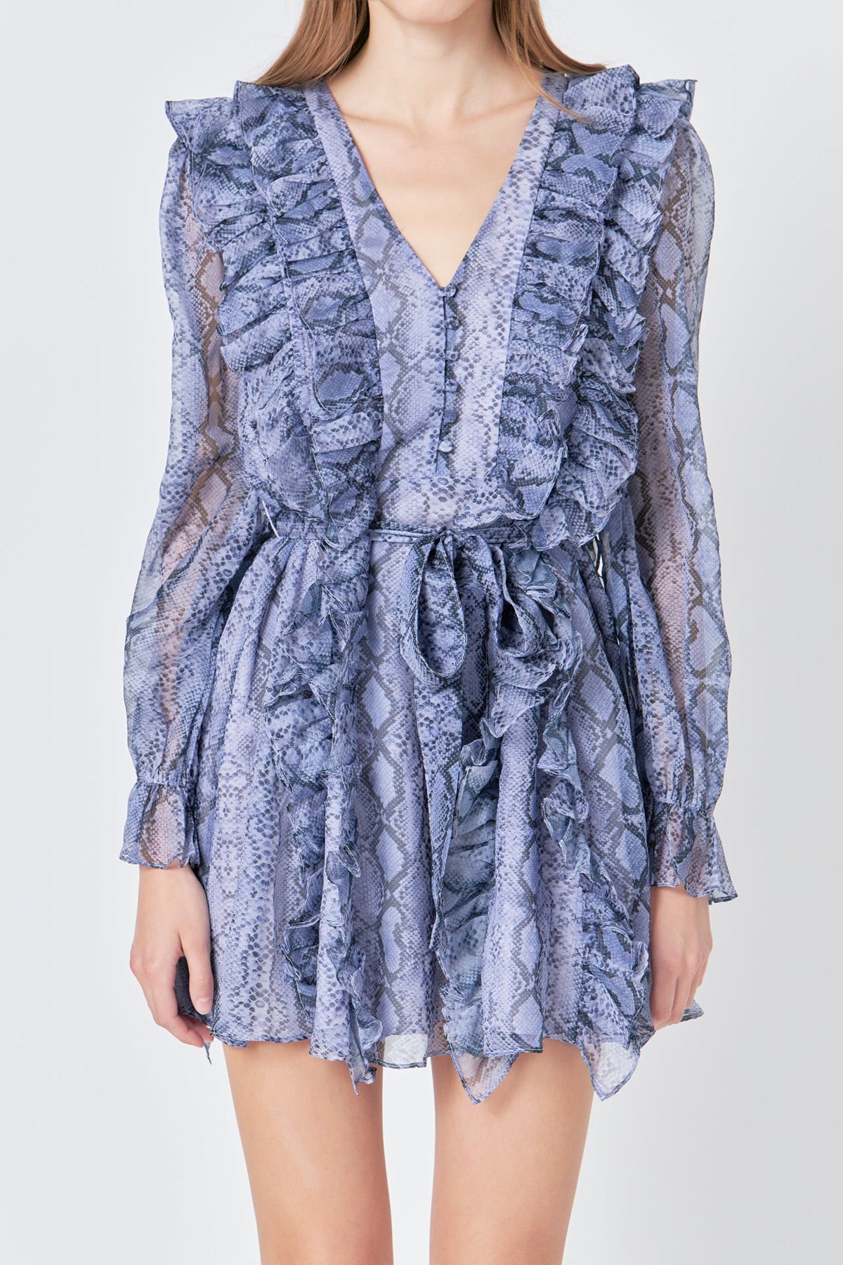 Endless Rose Best Price | Button Down Long Sleeve Ruffled Mini Dress