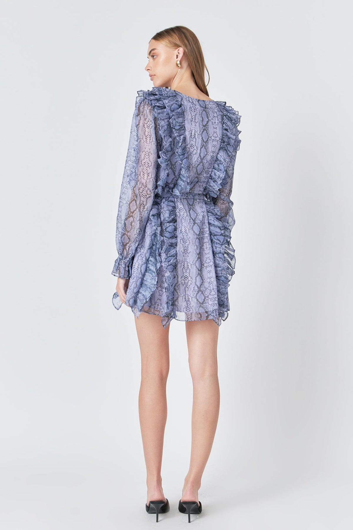 Endless Rose Best Price | Button Down Long Sleeve Ruffled Mini Dress