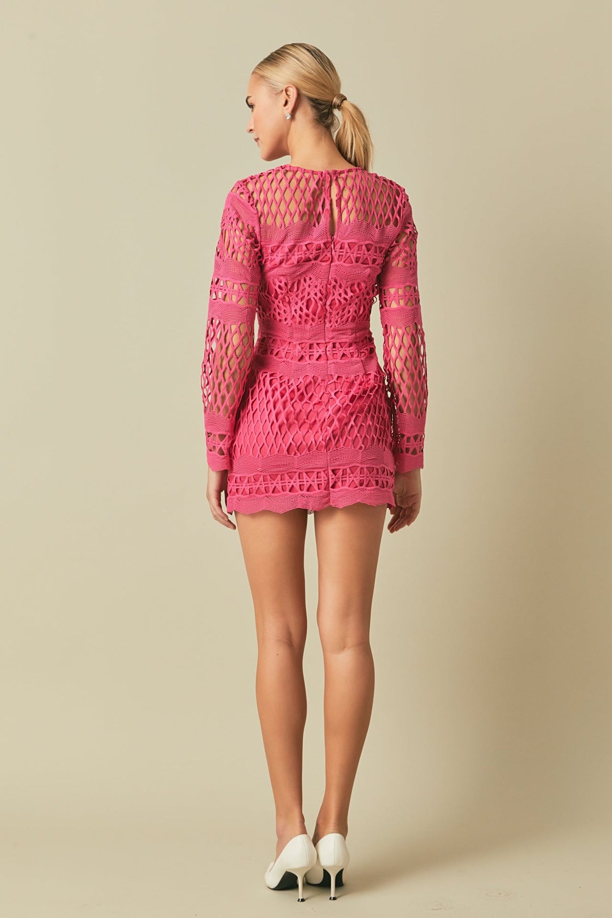 Endless Rose Special Offer | Long Sleeve Crochet Mini Dress