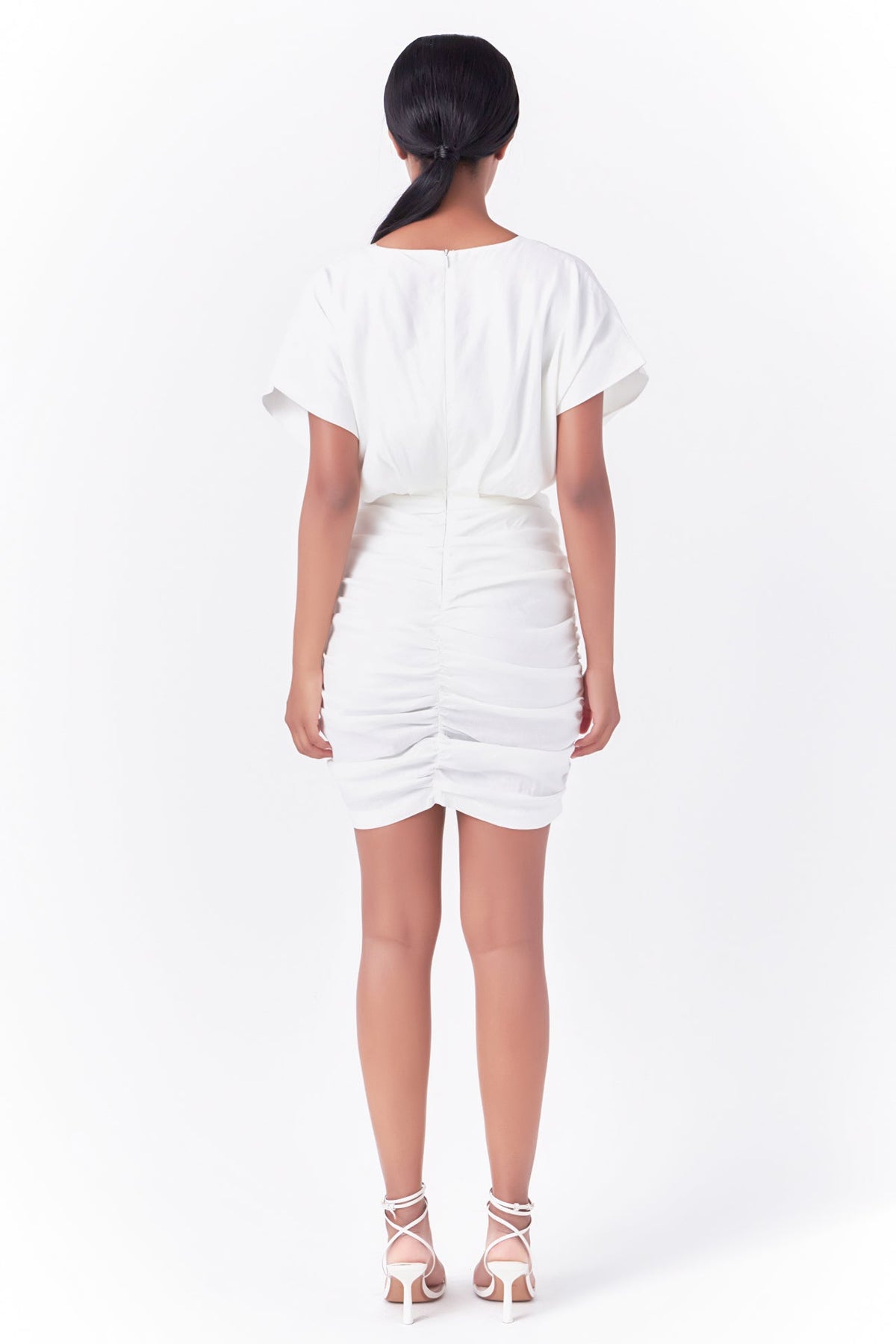 Endless Rose Latest | Stretch Linen Shirred Mini Dress
