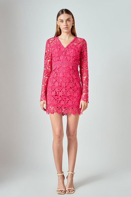 Endless Rose Essential | Long Sleeve Lace Mini Dress