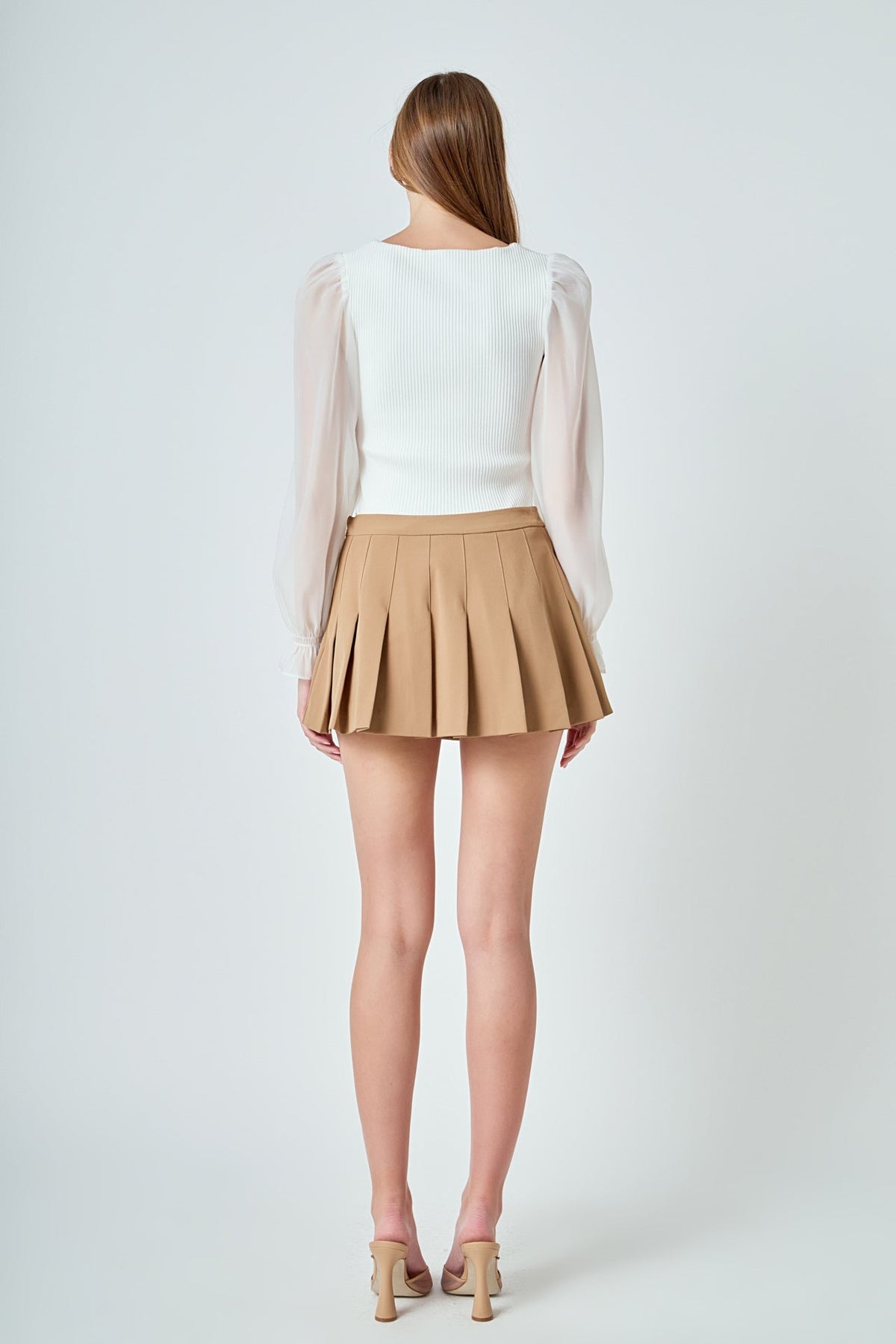 Endless Rose Best Price | Organza Sleeve Knit Top
