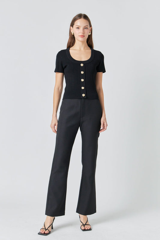 Endless Rose Signature | Shank Button Knit Top
