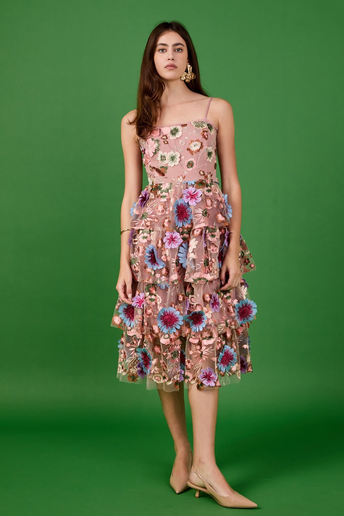 Endless Rose Best Seller | Floral Embroidered Midi Dress