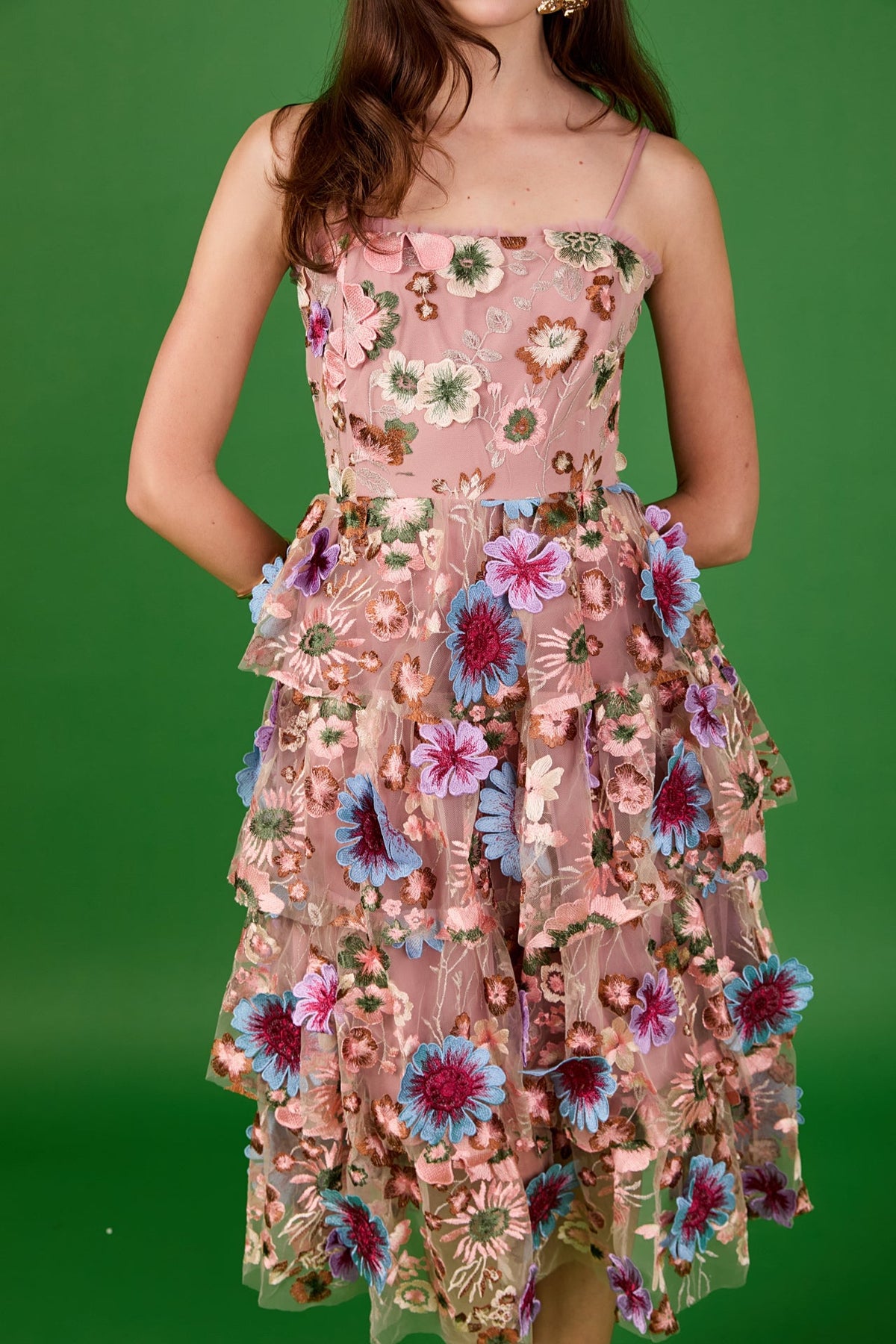 Endless Rose Best Seller | Floral Embroidered Midi Dress