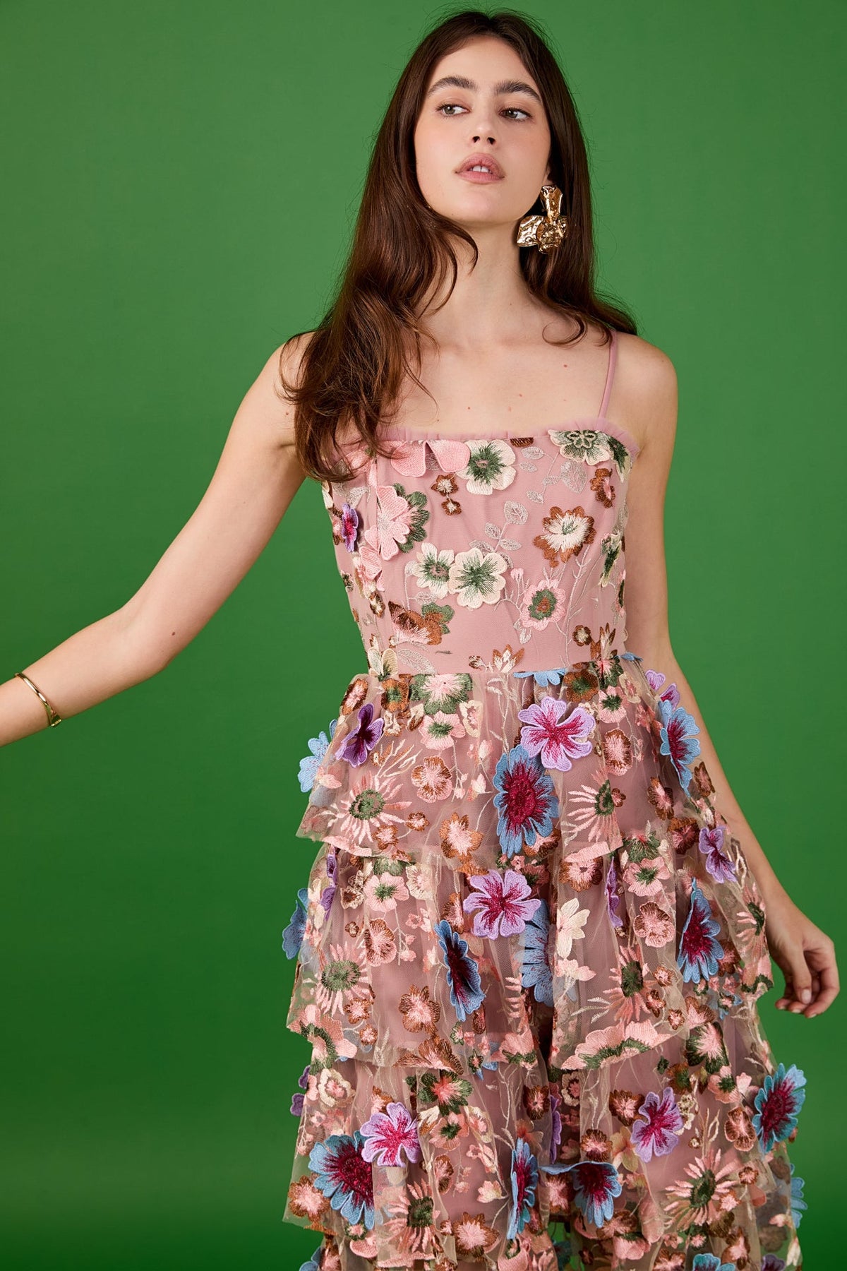 Endless Rose Best Seller | Floral Embroidered Midi Dress
