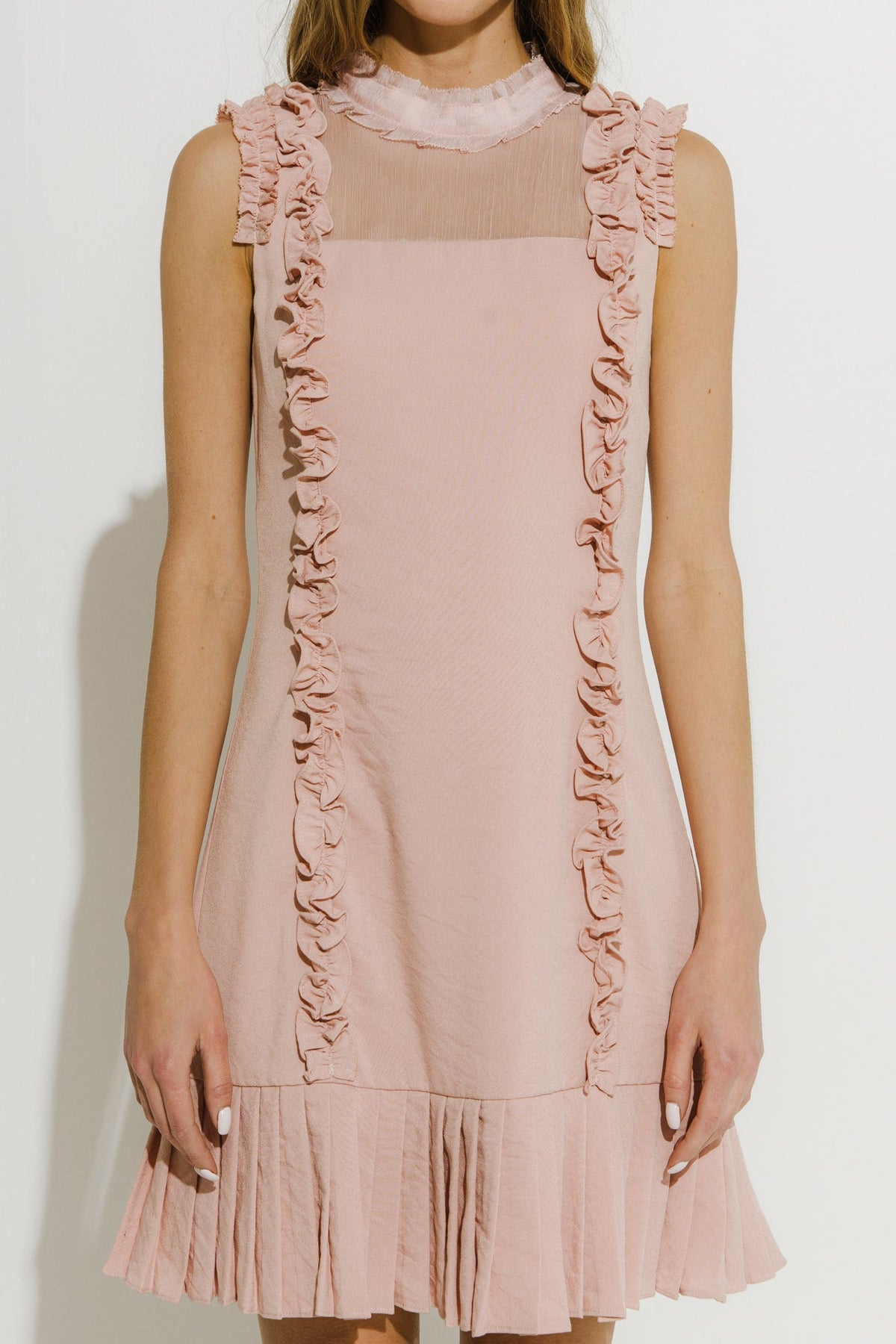 Endless Rose Best Price | Mixed Media A Line Dress with Ruffle Details