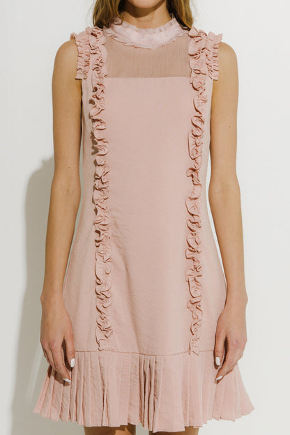 Endless Rose Best Price | Mixed Media A Line Dress with Ruffle Details