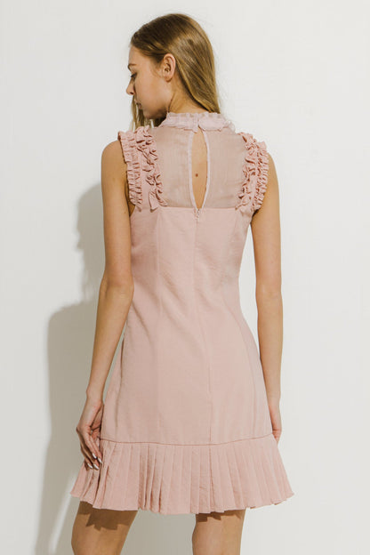 Endless Rose Best Price | Mixed Media A Line Dress with Ruffle Details