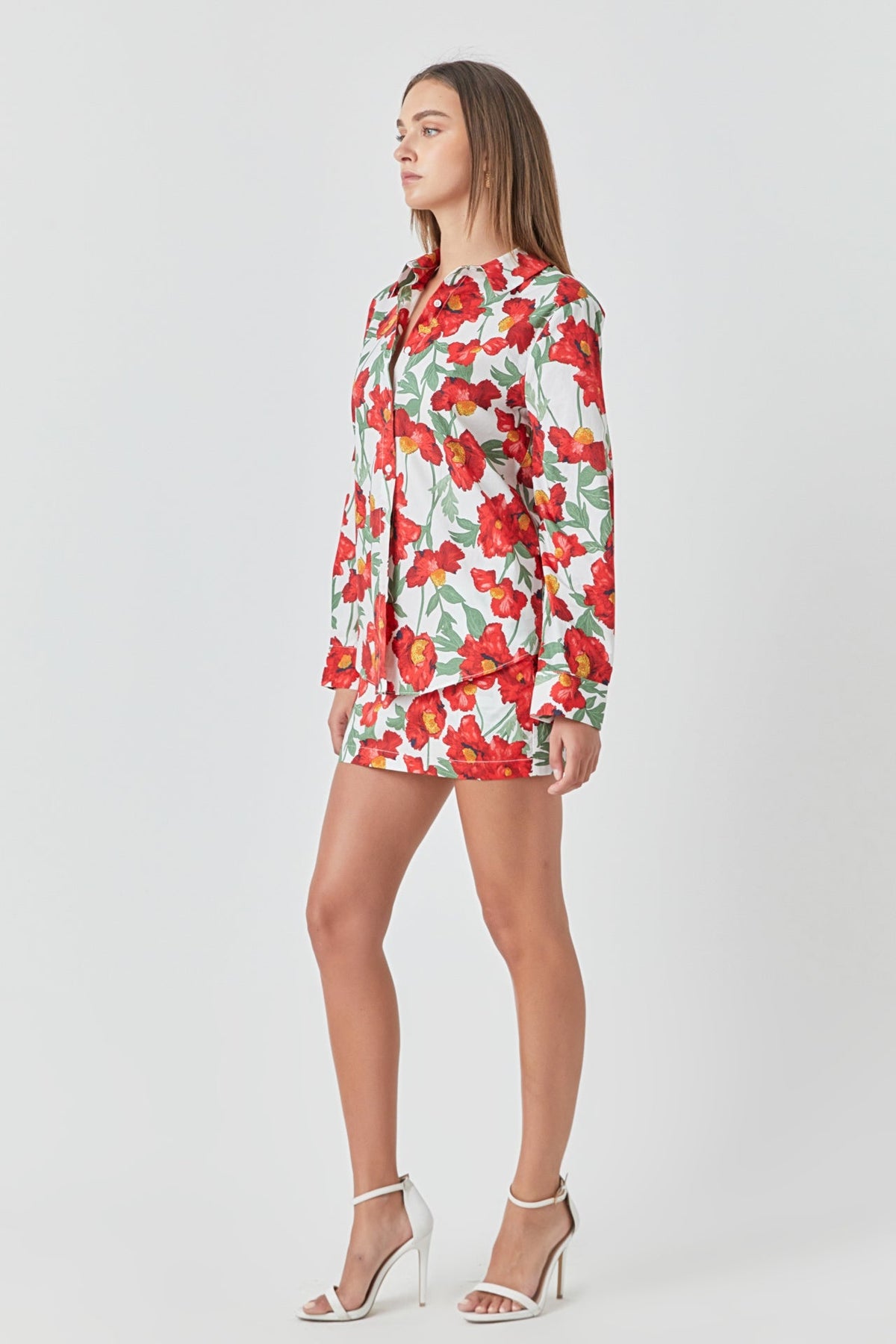 Endless Rose New | Floral Print Cotton Shirt