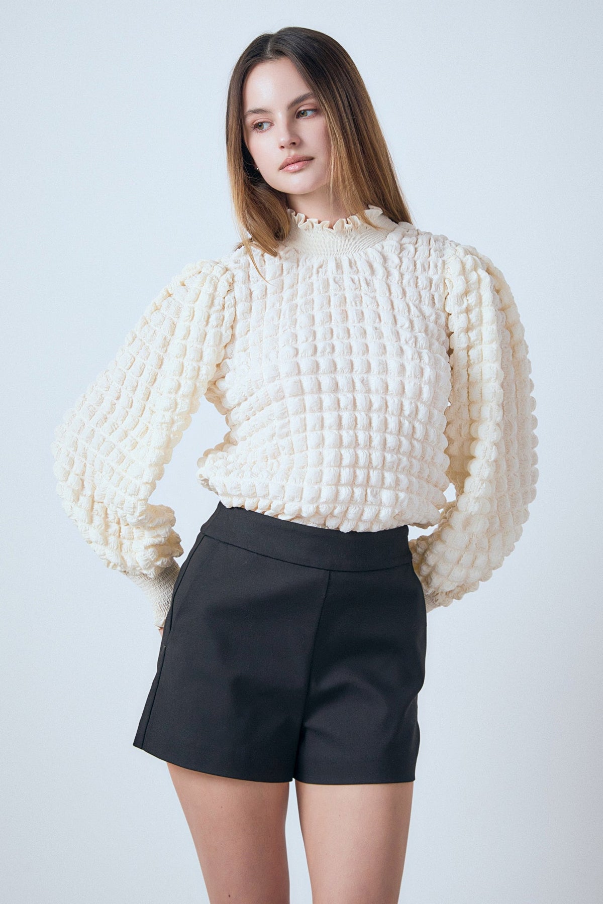 Endless Rose Value | Mock Neck Long-Sleeve Blouse