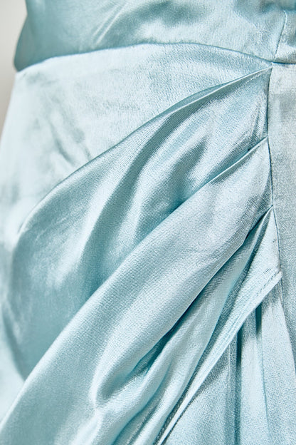 Endless Rose Premium | Halter Neck Asymmetric Satin Dress