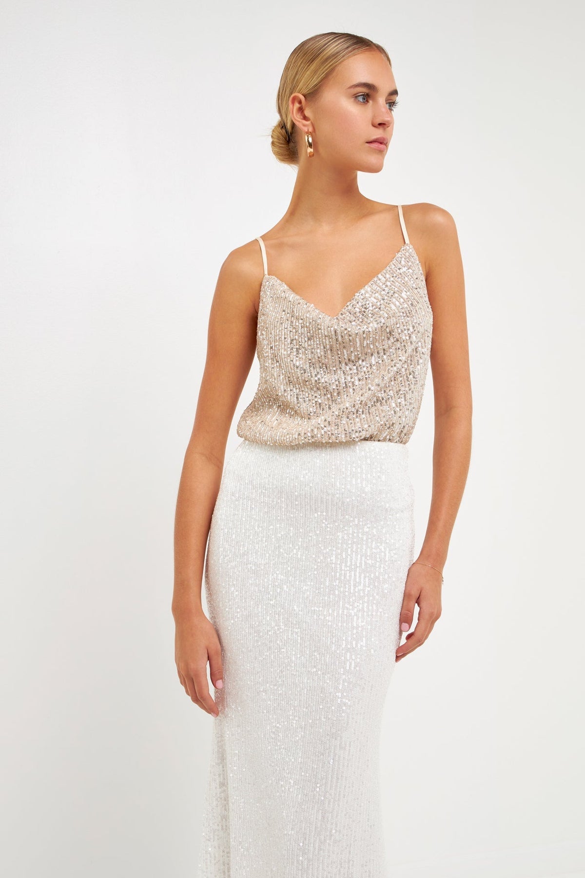 Endless Rose Value | Sequins Cowl Neck Top