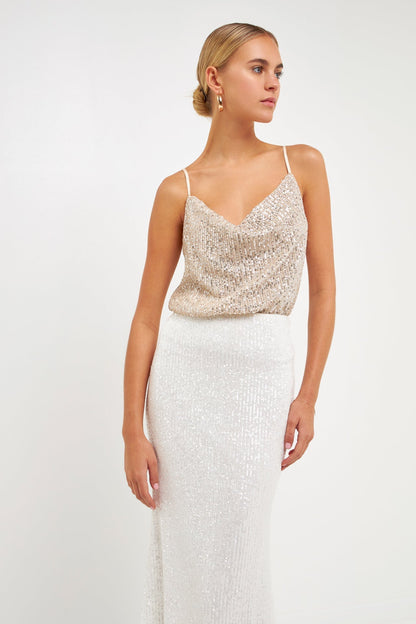 Endless Rose Value | Sequins Cowl Neck Top