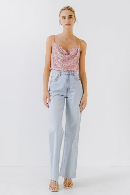 Endless Rose Value | Sequins Cowl Neck Top