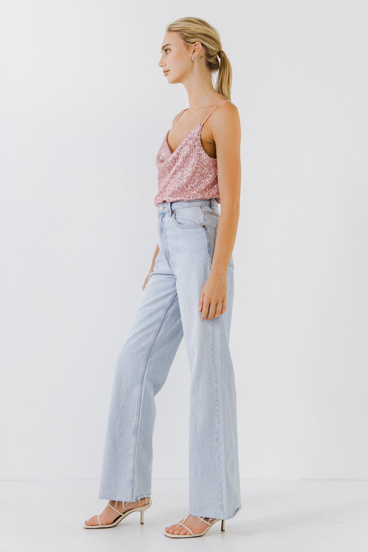 Endless Rose Value | Sequins Cowl Neck Top