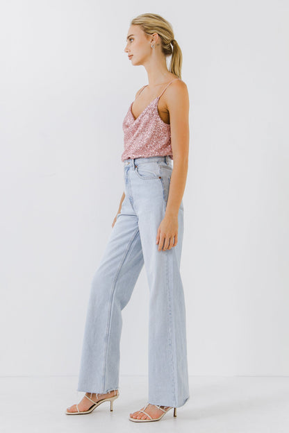 Endless Rose Value | Sequins Cowl Neck Top
