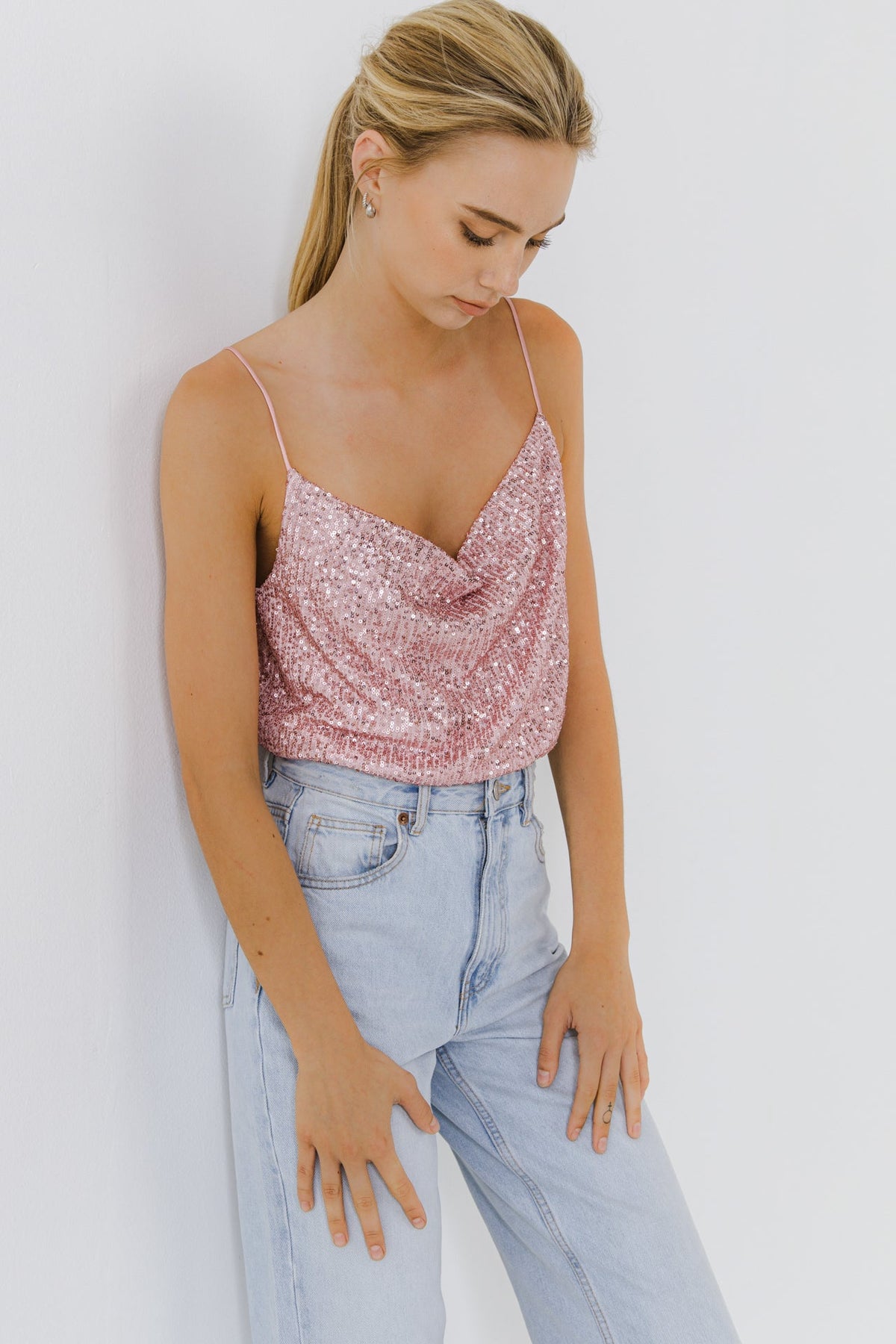 Endless Rose Value | Sequins Cowl Neck Top