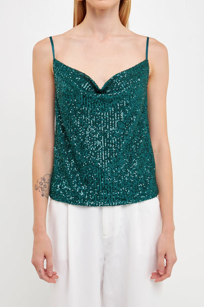 Endless Rose Value | Sequins Cowl Neck Top