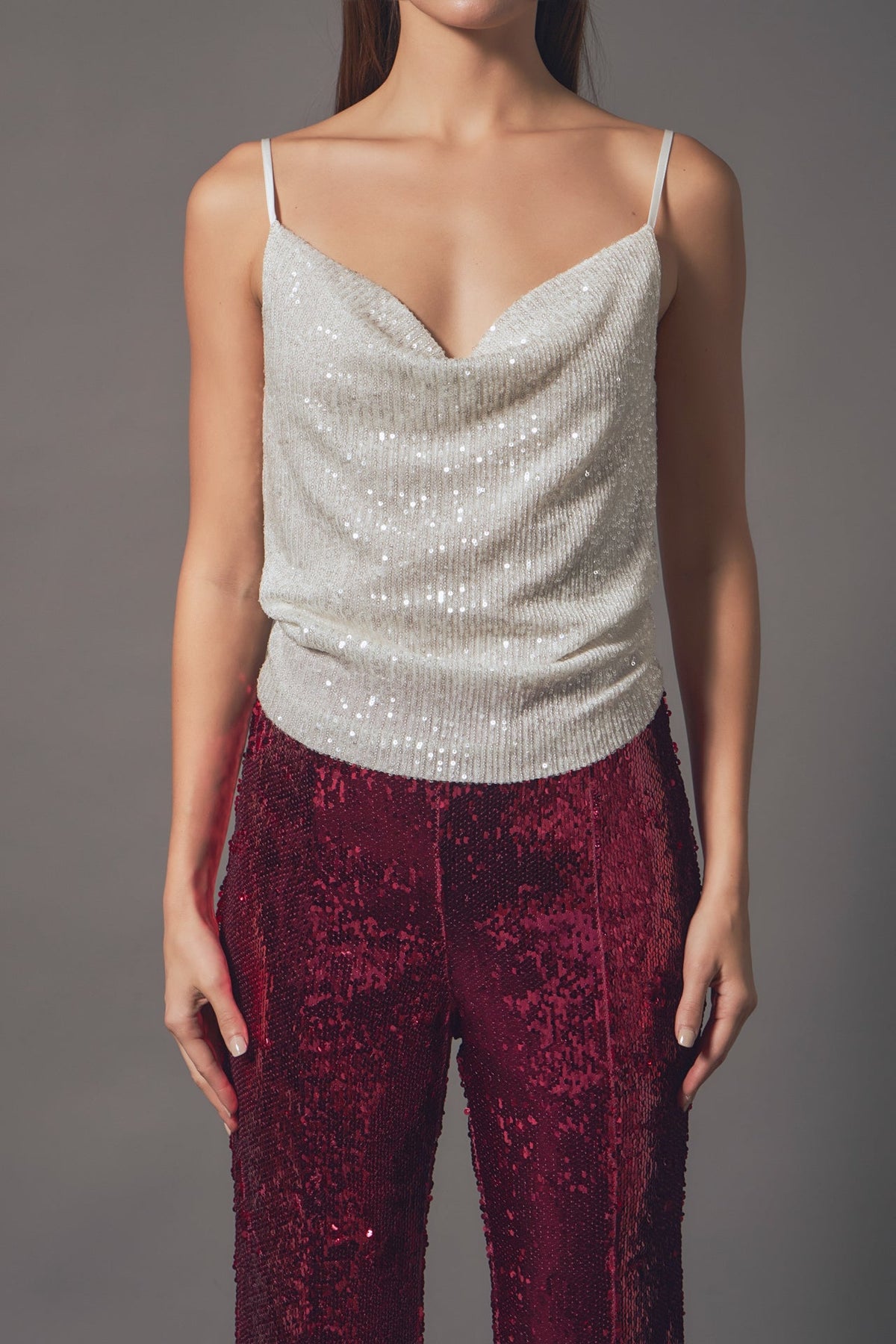 Endless Rose Value | Sequins Cowl Neck Top