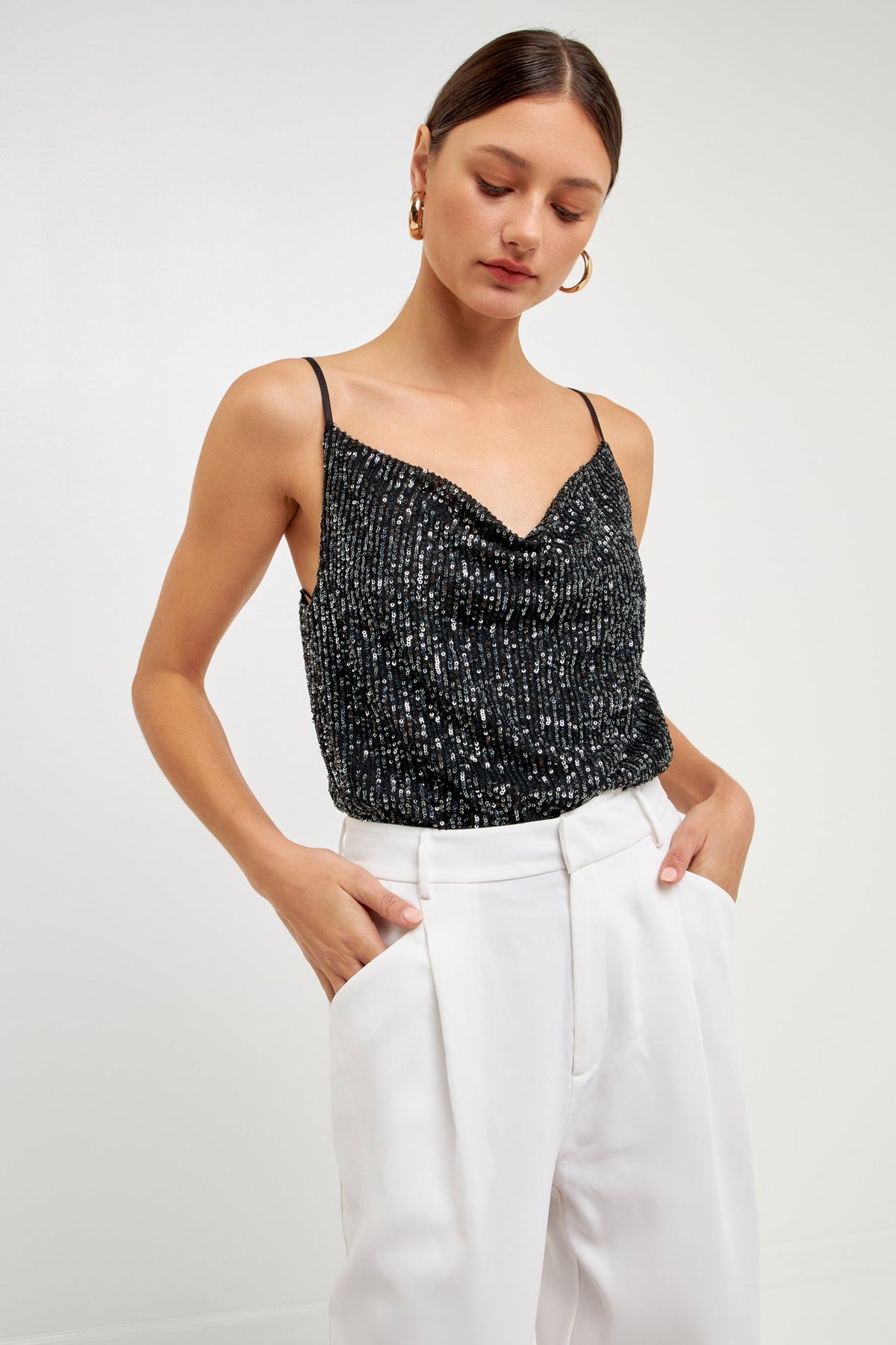 Endless Rose Value | Sequins Cowl Neck Top