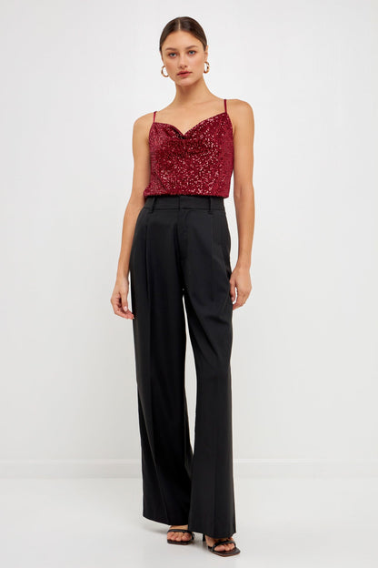 Endless Rose Value | Sequins Cowl Neck Top