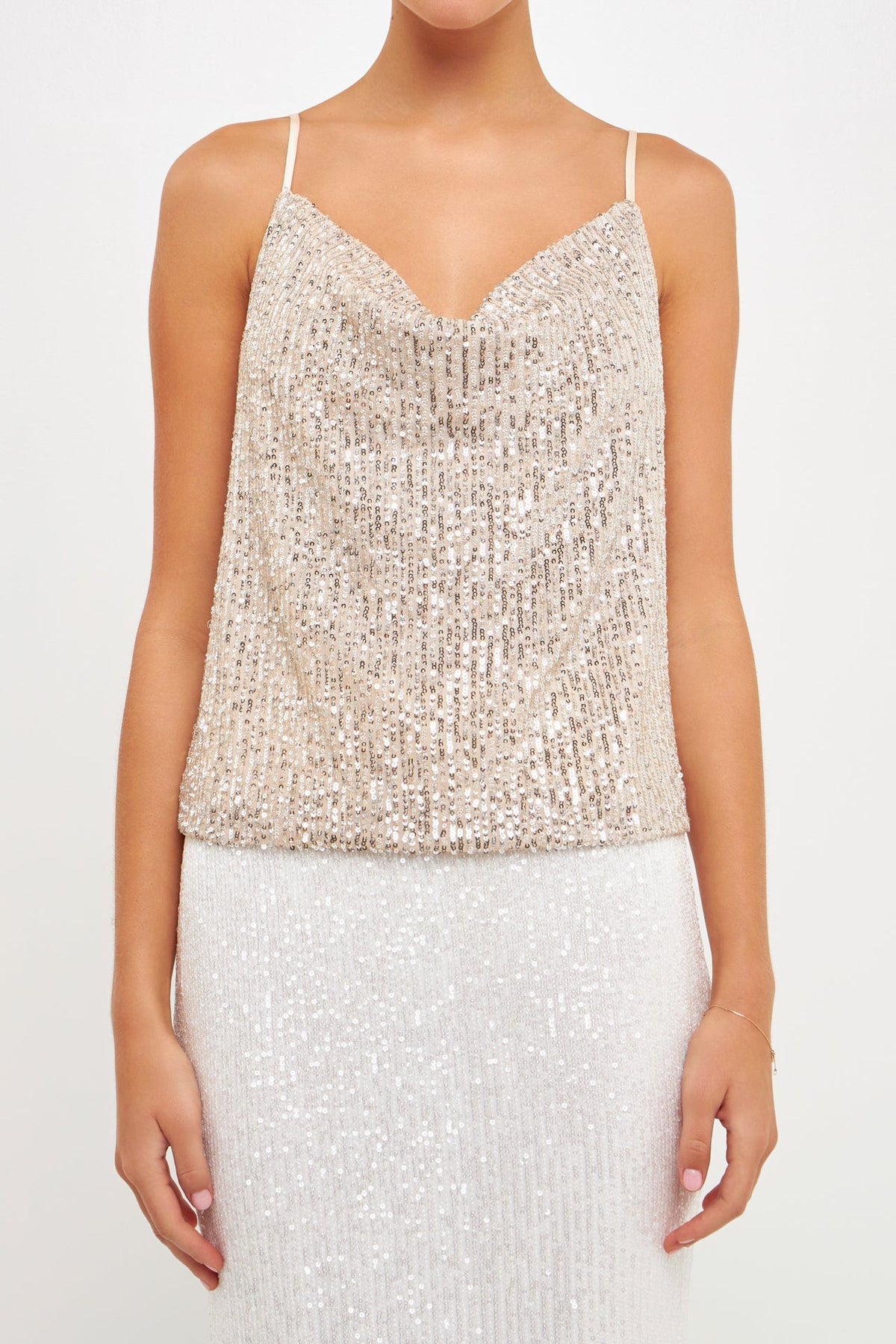 Endless Rose Value | Sequins Cowl Neck Top