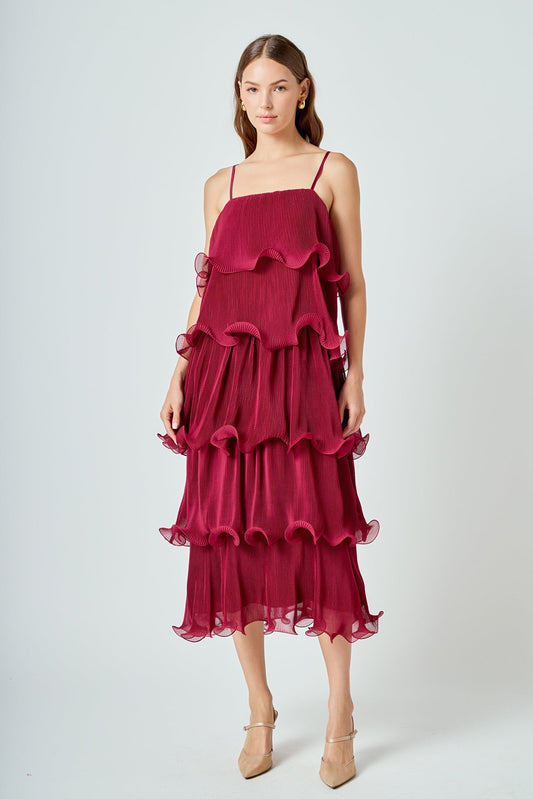 Endless Rose Essential | Pleated Tiered Long Dress