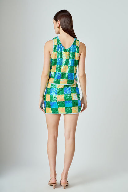 Endless Rose Latest | Checkered Sequined Top