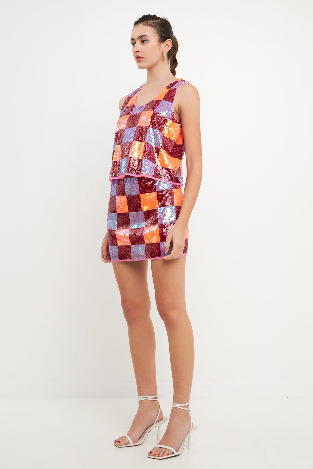 Endless Rose Latest | Checkered Sequined Top