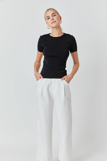 Endless Rose Featured | Back Cut-out Detail Knit Top