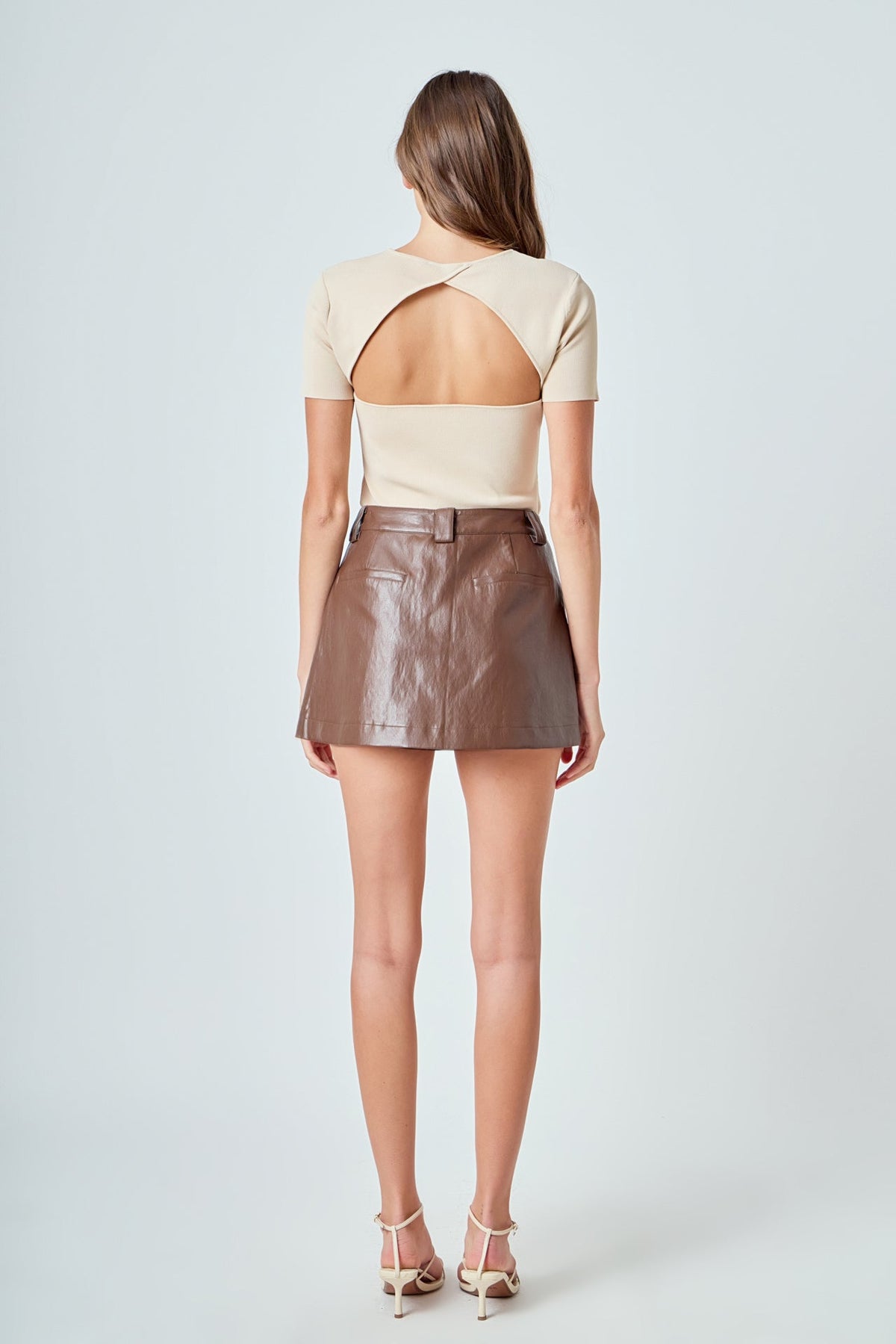 Endless Rose Featured | Back Cut-out Detail Knit Top