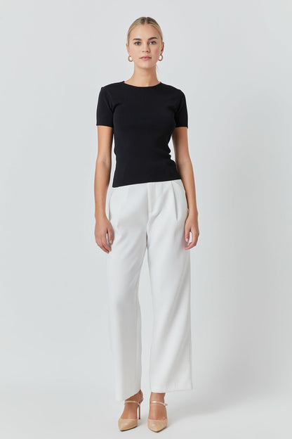 Endless Rose Featured | Back Cut-out Detail Knit Top