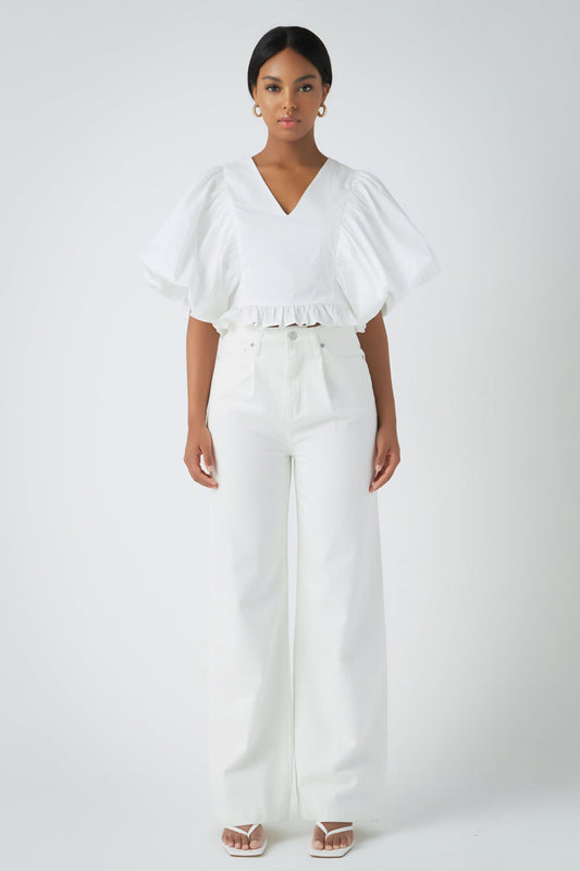 Endless Rose Popular | Puff Sleeve Detail Top