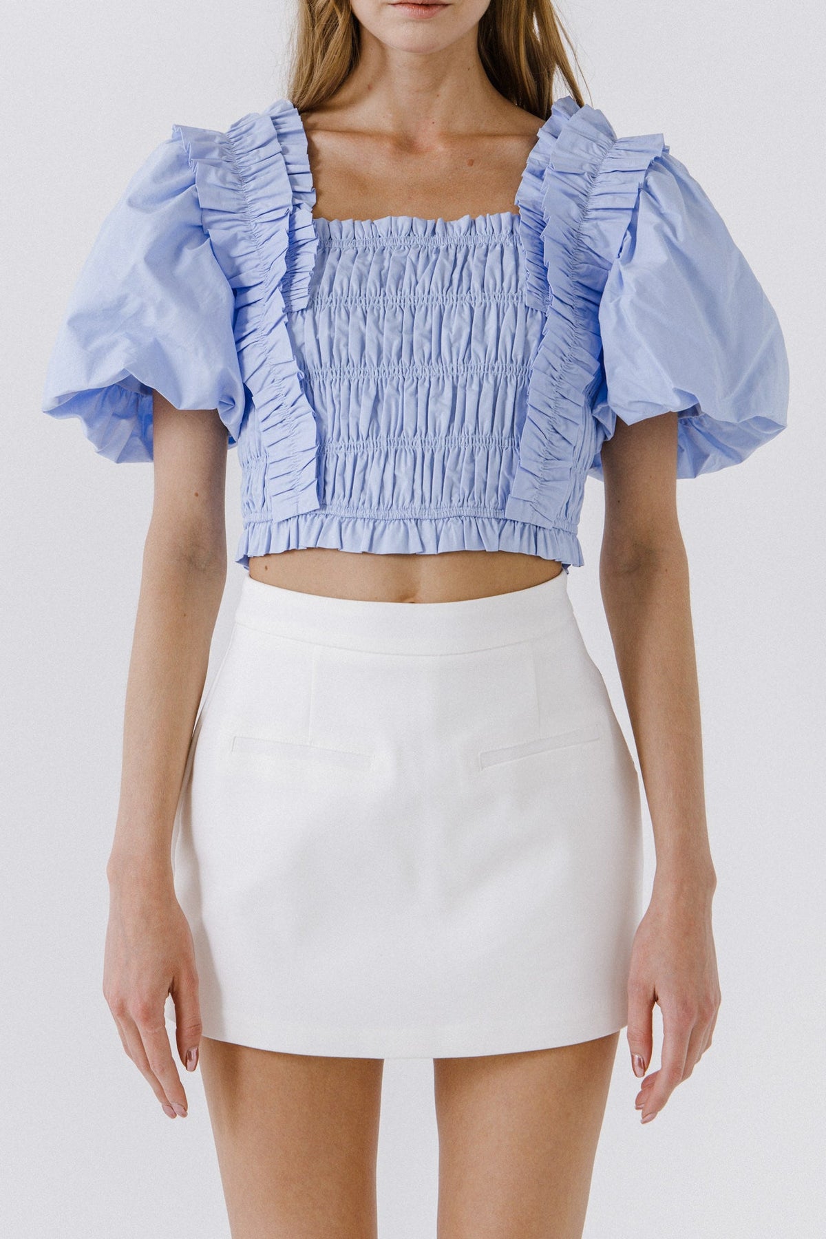 Endless Rose Best Price | Smocked Puff Sleeve Top