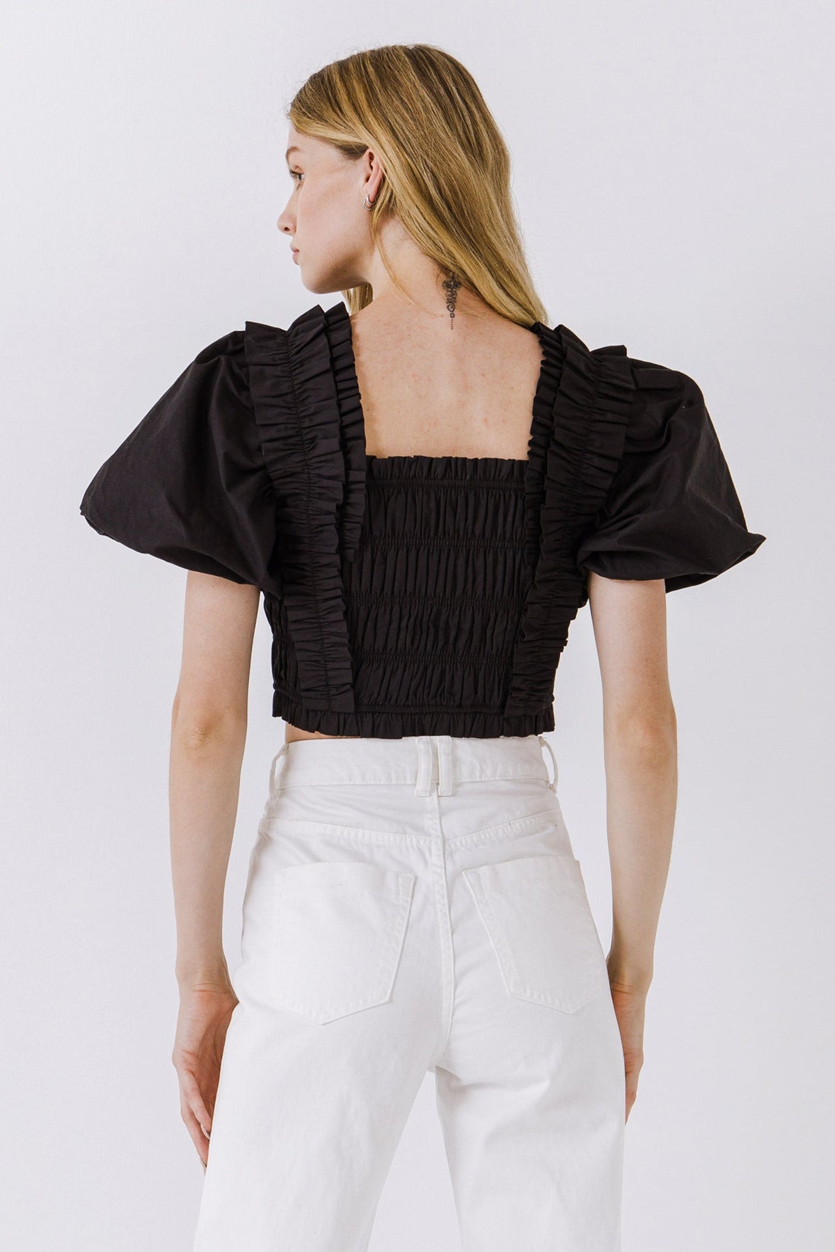 Endless Rose Best Price | Smocked Puff Sleeve Top