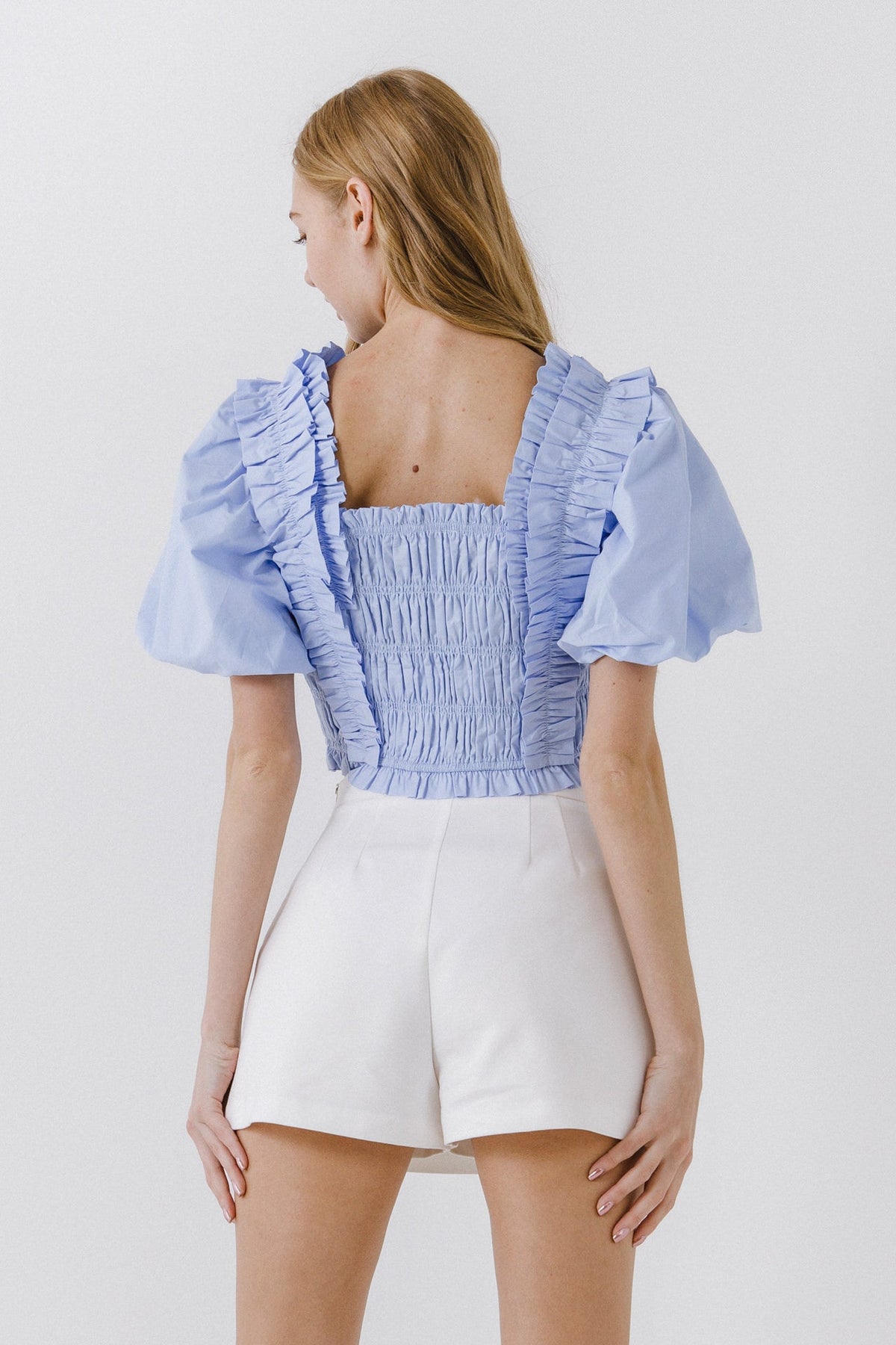 Endless Rose Best Price | Smocked Puff Sleeve Top