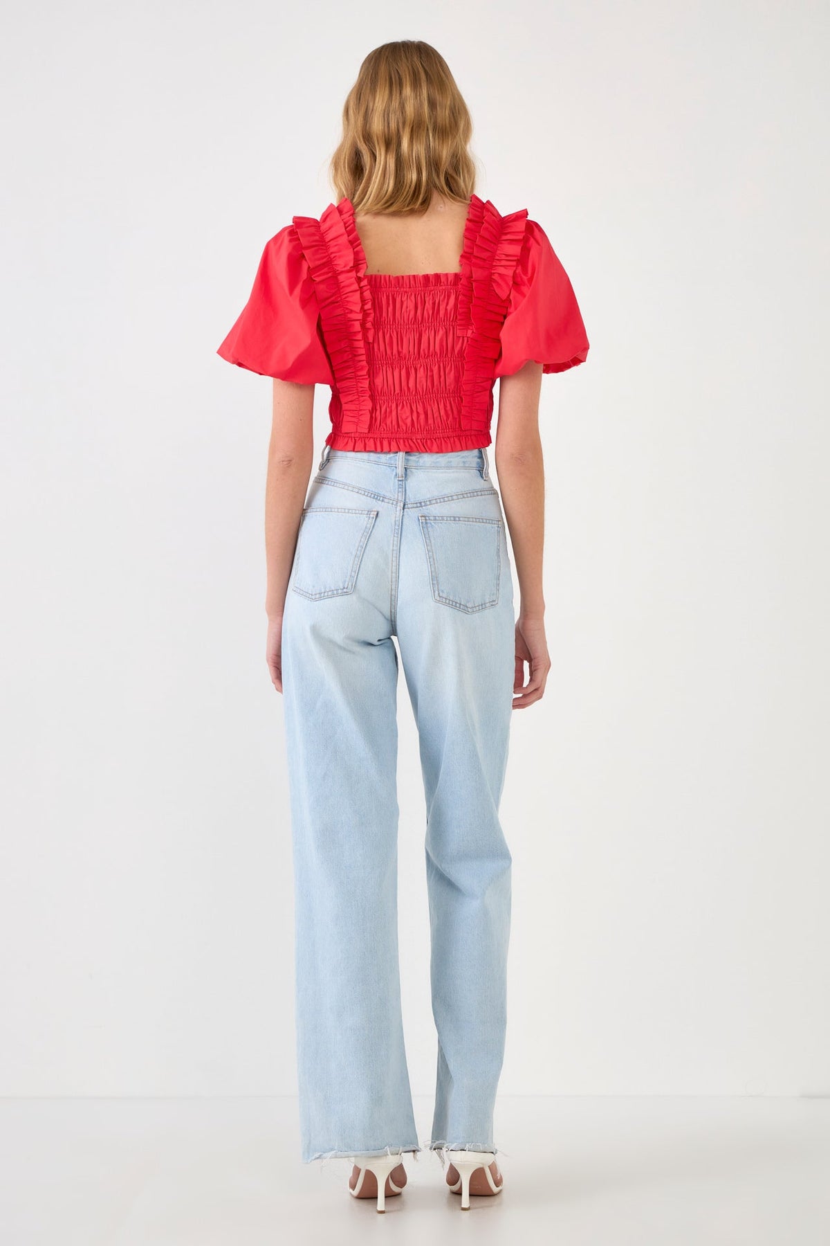 Endless Rose Best Price | Smocked Puff Sleeve Top
