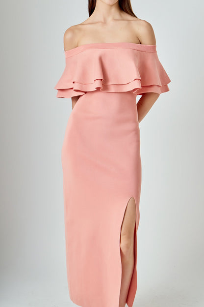Endless Rose Recommended | Off the Shoulder Ruffle Maxi Dress