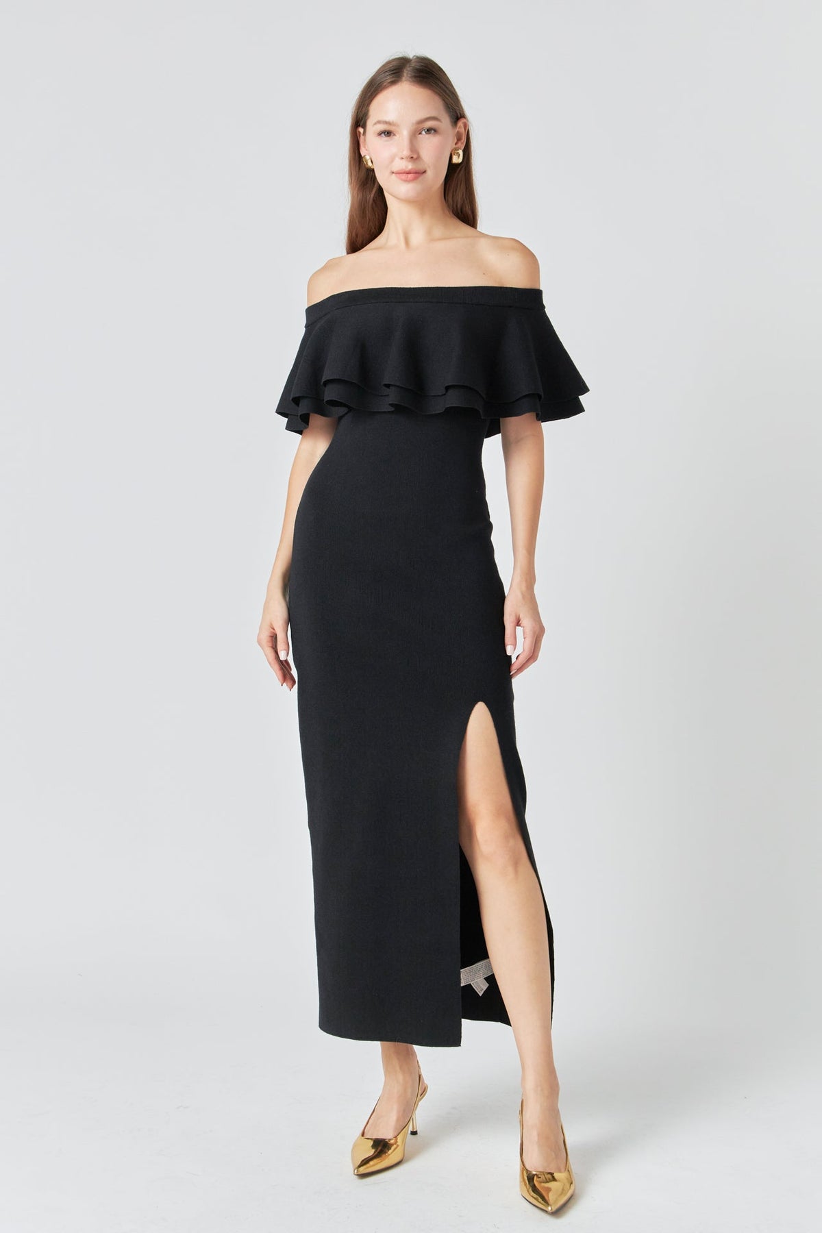 Endless Rose Recommended | Off the Shoulder Ruffle Maxi Dress