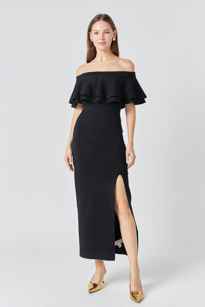 Endless Rose Recommended | Off the Shoulder Ruffle Maxi Dress