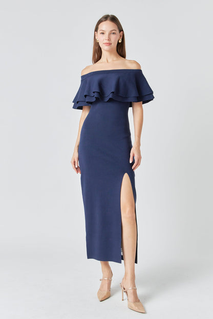 Endless Rose Recommended | Off the Shoulder Ruffle Maxi Dress